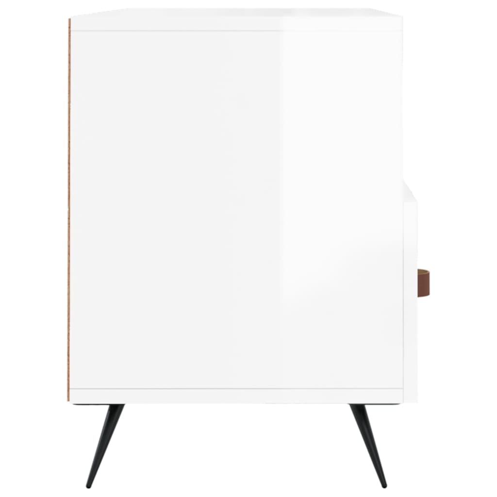 vidaXL Móvel para TV 102x36x50 cm derivados madeira branco brilhante