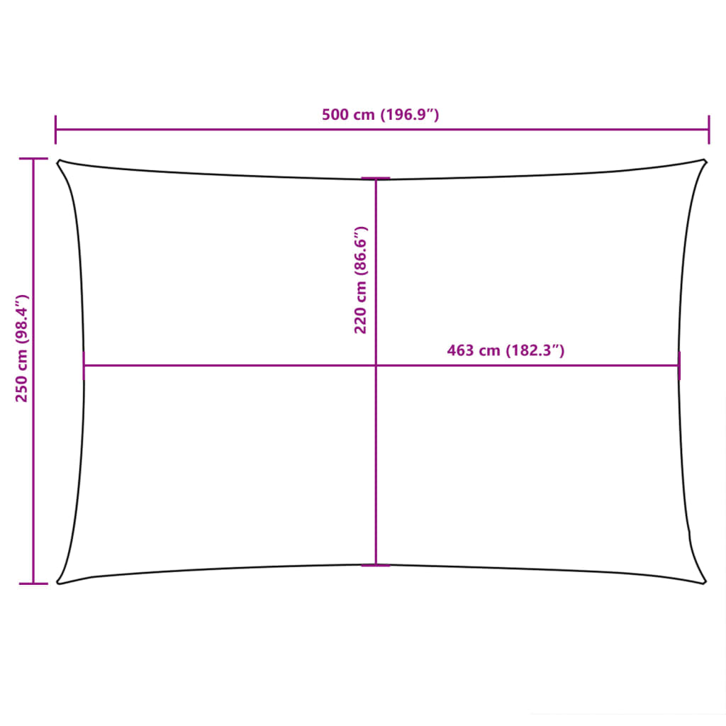 vidaXL Para-sol estilo vela tecido oxford retangular 2,5x5 m castanho