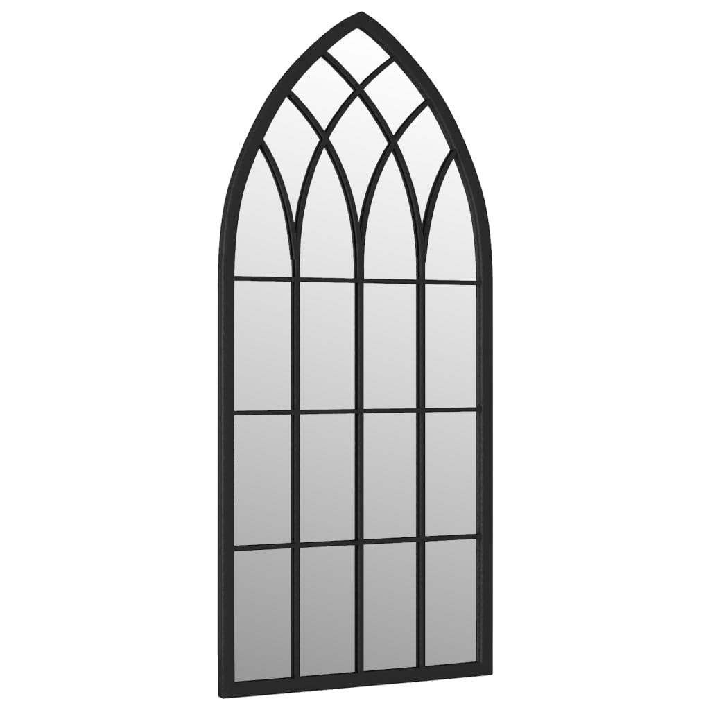 vidaXL Espelho de jardim p/ uso exterior ferro 70x30 cm preto