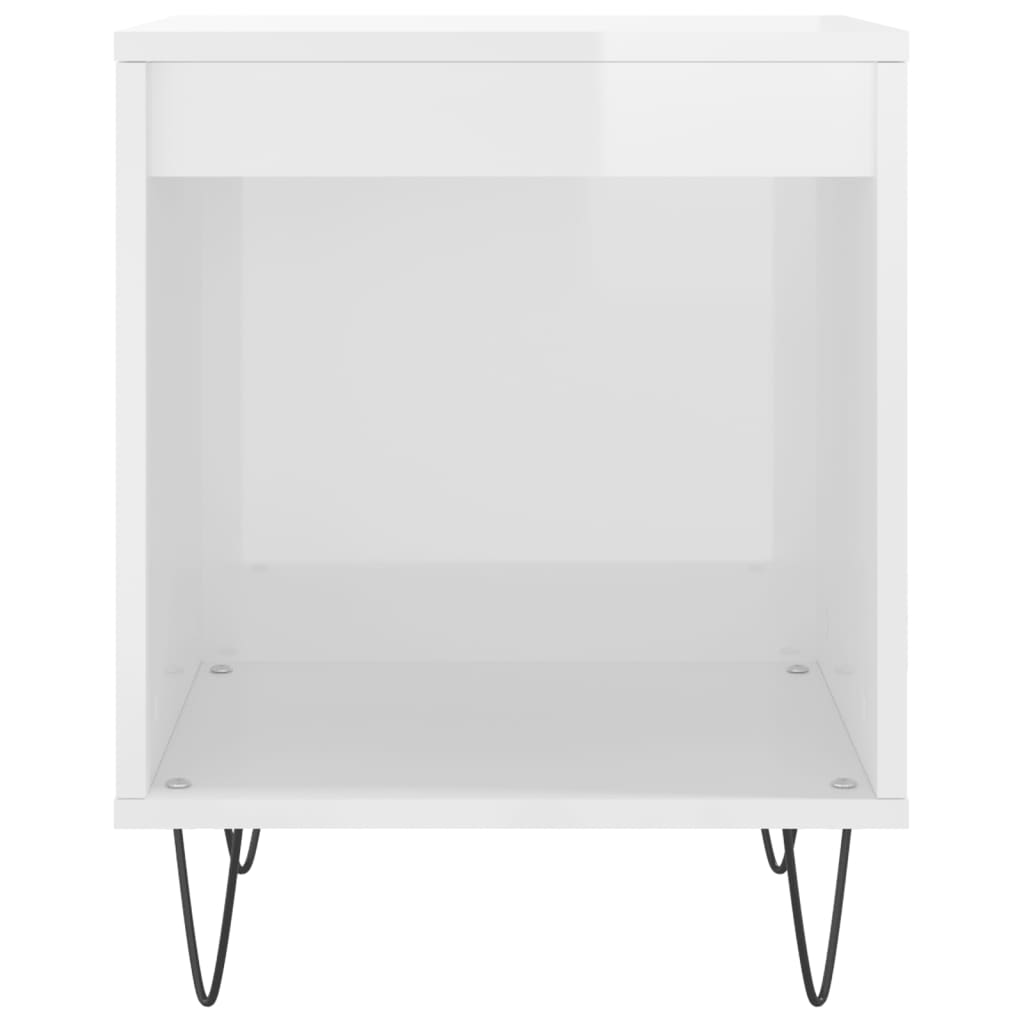 vidaXL Mesa de cabeceira 40x35x50cm derivados madeira branco brilhante