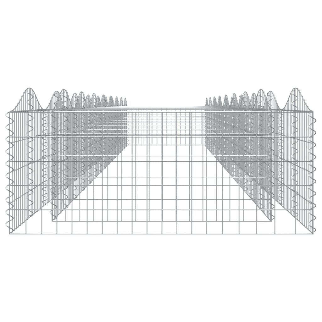 vidaXL Canteiro elevado gabião arqueado 800x100x50cm ferro galvanizado