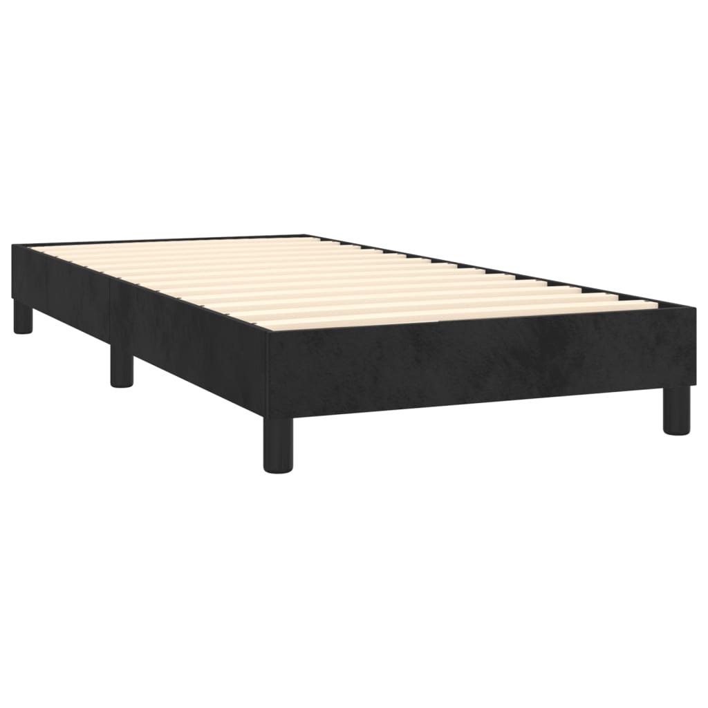 vidaXL Cama com molas/colchão 90x190 cm veludo preto