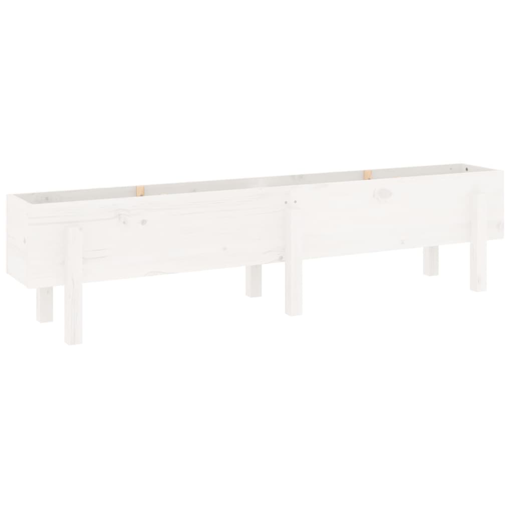 vidaXL Canteiro elevado de jardim 160x30x38 cm pinho maciço branco