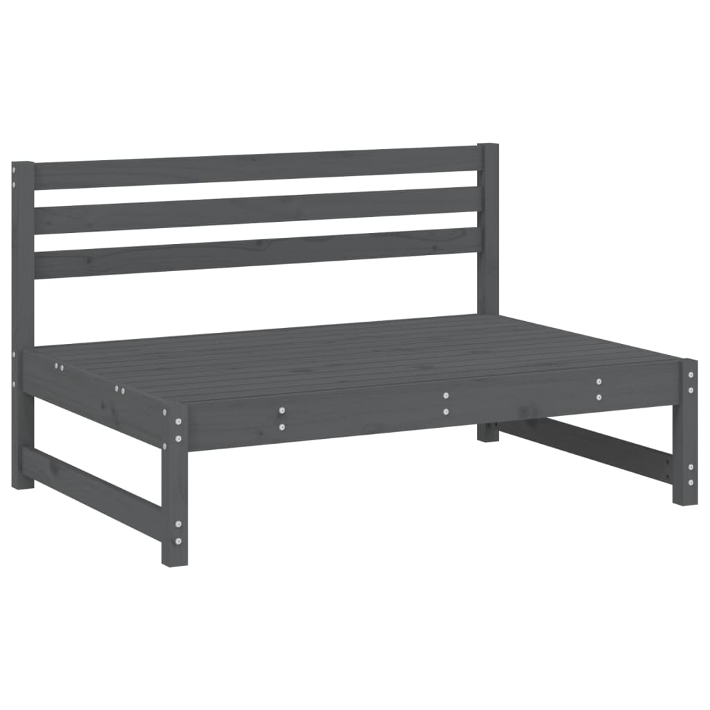 vidaXL Sofás de centro para jardim 2 pcs 120x80 cm pinho maciço cinza