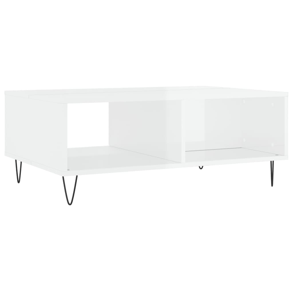 vidaXL Mesa de centro 90x60x35cm derivados de madeira branco brilhante