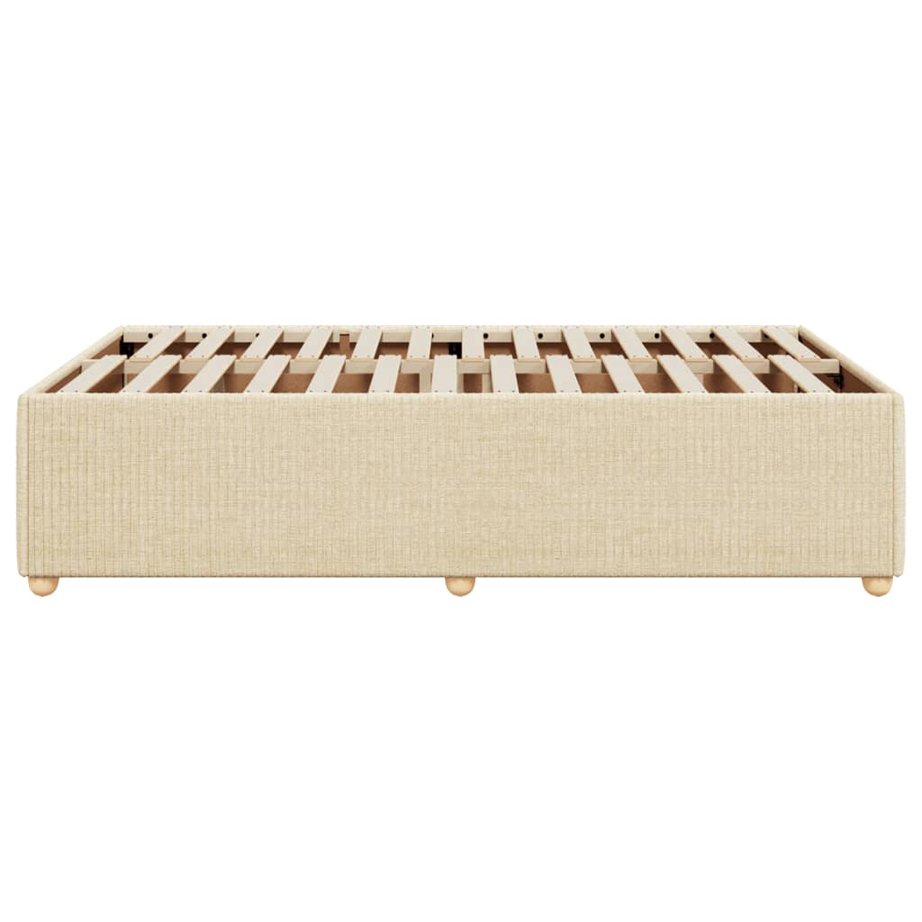 vidaXL Estrutura de cama 120x190 cm tecido cor creme