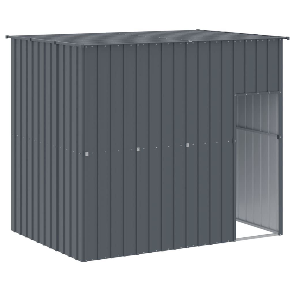 vidaXL Casota p/ cães c/ parque 214x661x181 cm aço galvaniz. antracite