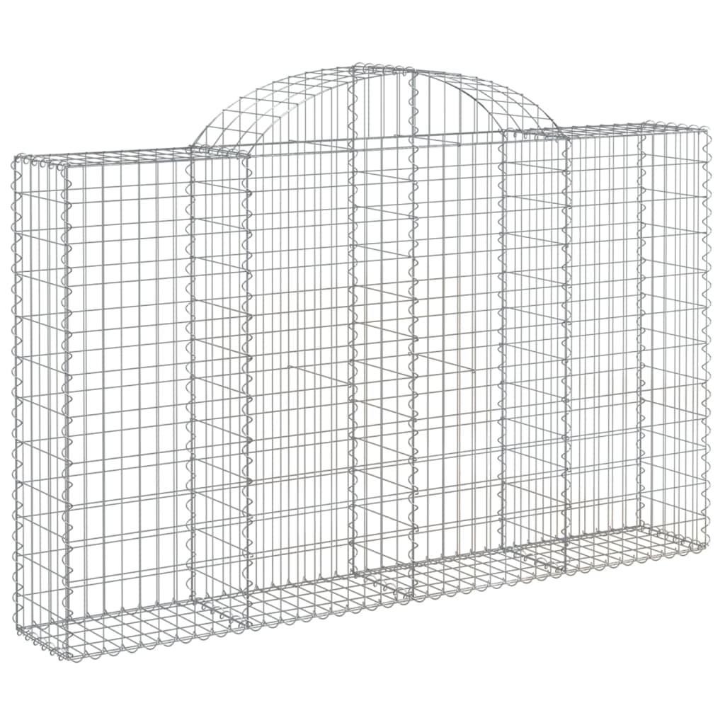 vidaXL Cestos gabião arqueados 7pcs 200x30x120/140cm ferro galvanizado