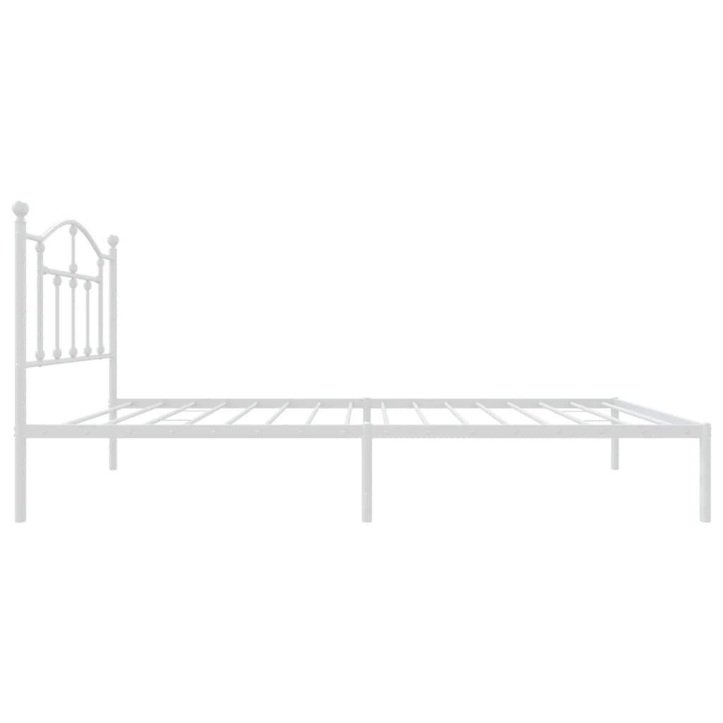 vidaXL Estrutura de cama com cabeceira 90x200 cm metal branco