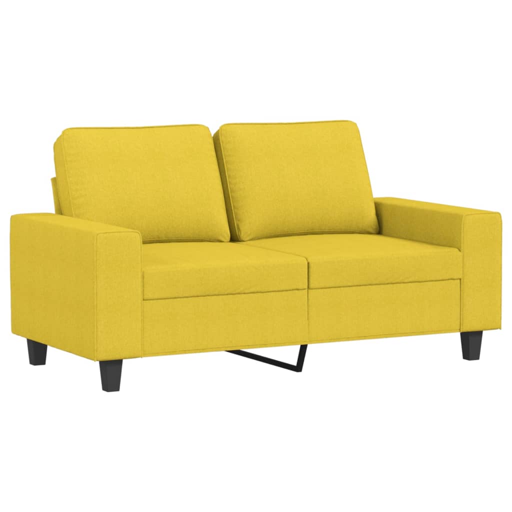 vidaXL 3 pcs conjunto de sofás tecido amarelo-claro