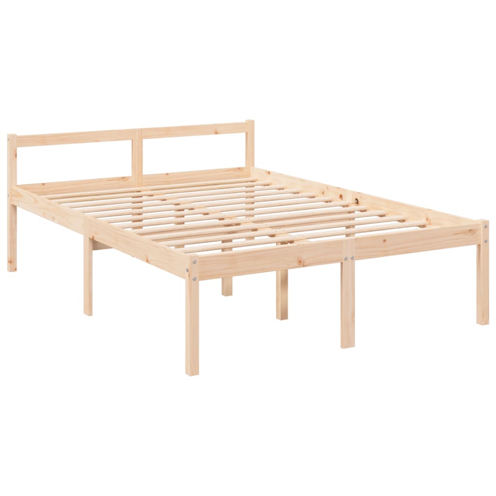 vidaXL Cama de casal pequena para idosos 120x190 cm pinho maciço