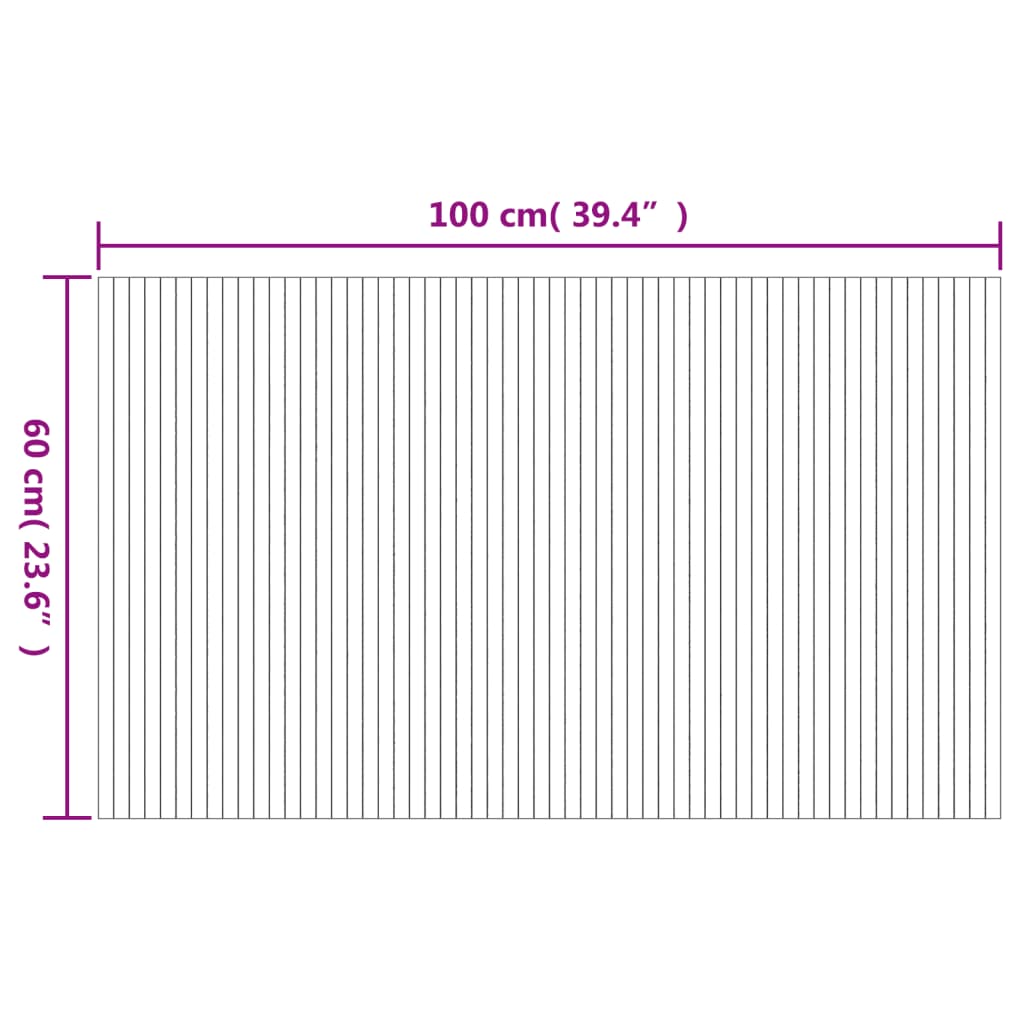 vidaXL Tapete retangular 60x100 cm bambu castanho