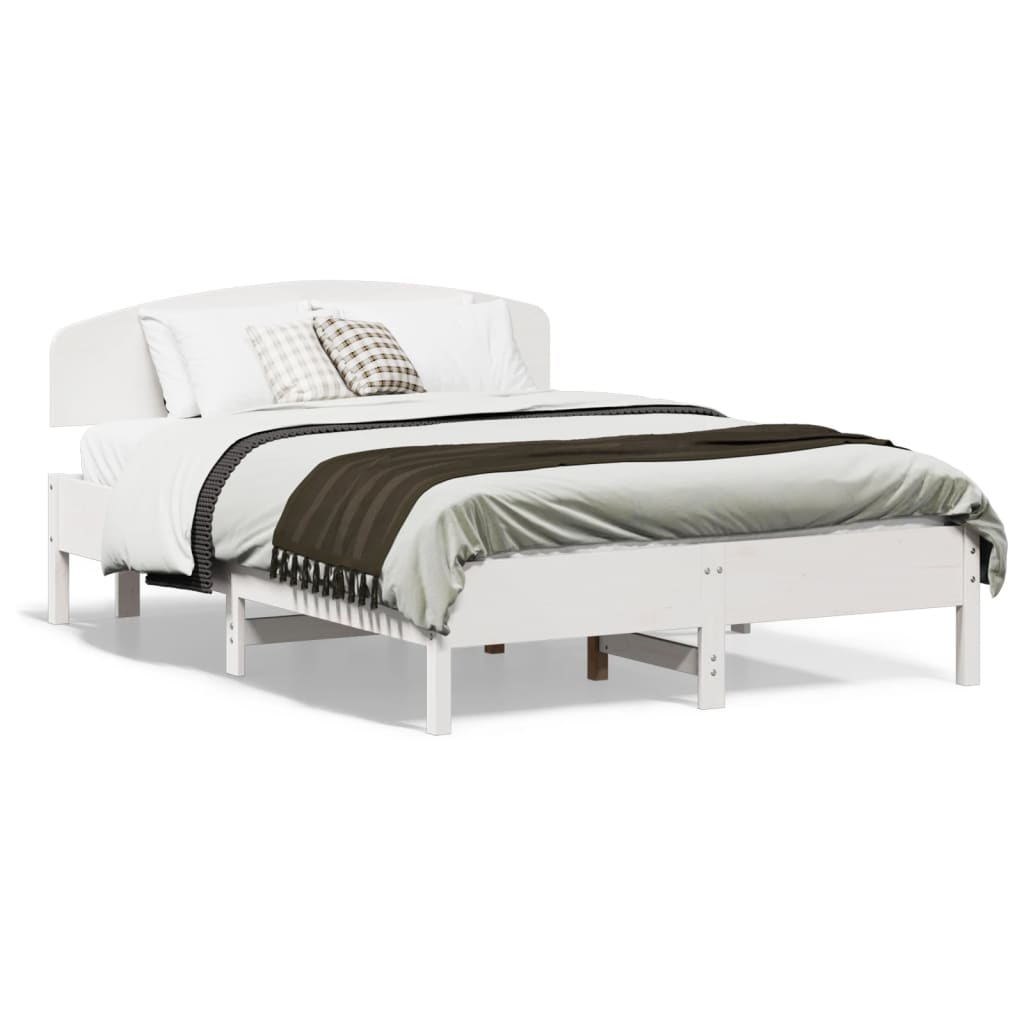 vidaXL Cama sem colchão 120x190 cm madeira de pinho maciça branco