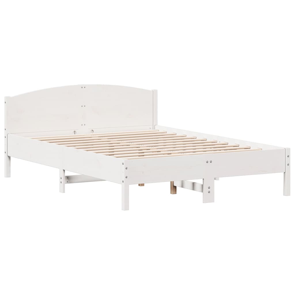 vidaXL Cama sem colchão 140x200 cm madeira de pinho maciça branco