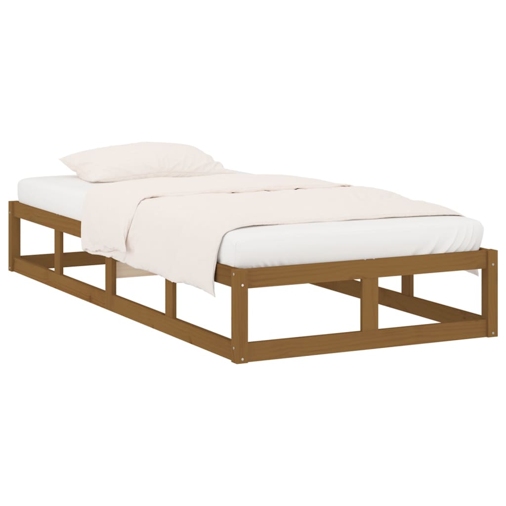 vidaXL Estrutura de cama 100x200 cm madeira maciça castanho mel