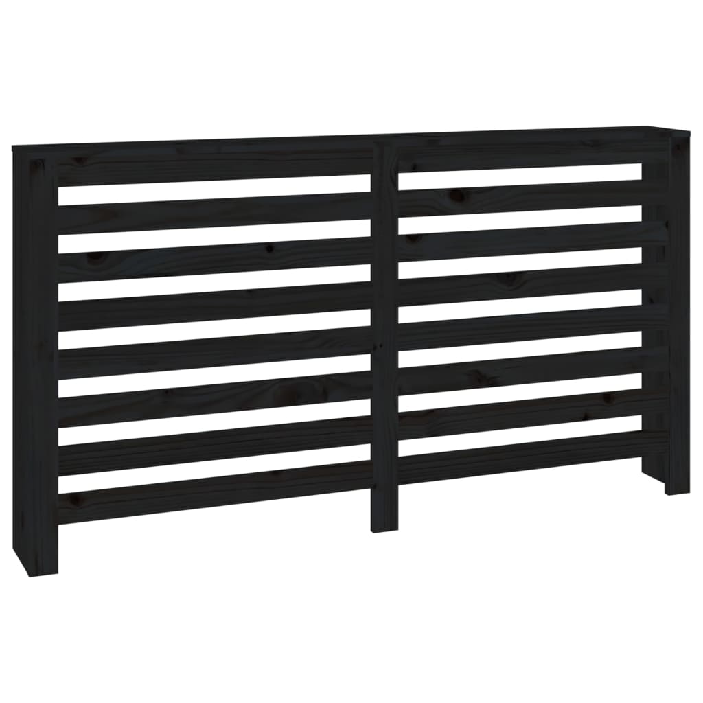 vidaXL Cobertura de radiador 153x19x84 cm pinho maciço preto