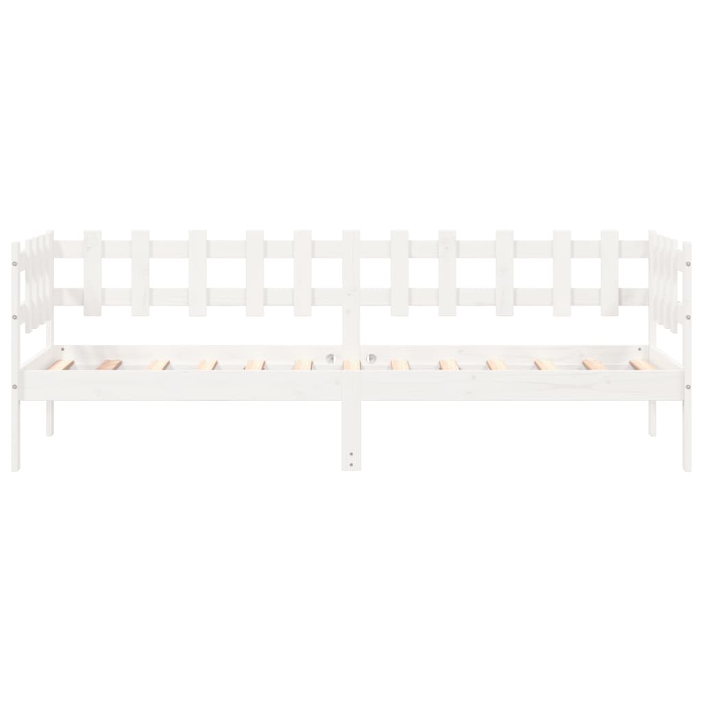 vidaXL Sofá-cama sem colchão 90x190 cm madeira de pinho maciça branco