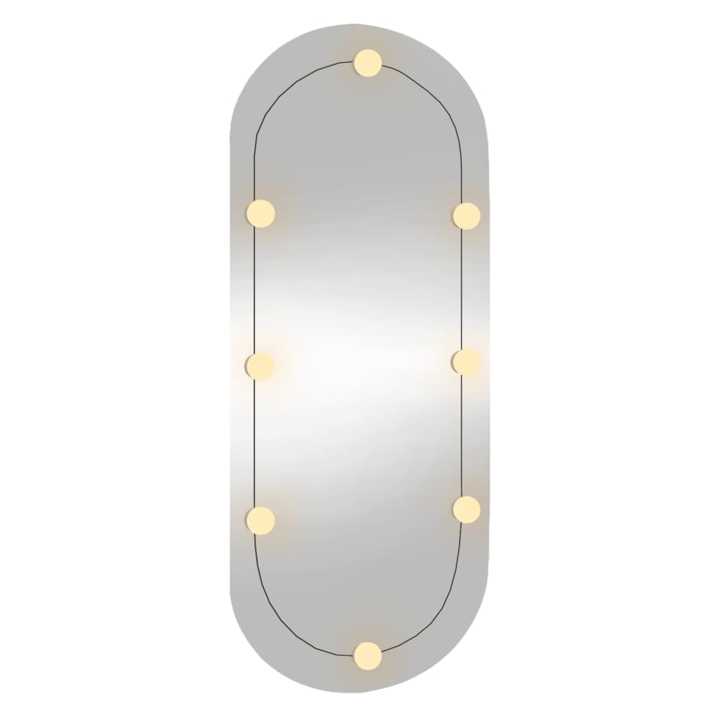 vidaXL Espelho de parede oval com luzes LED 40x90 cm vidro