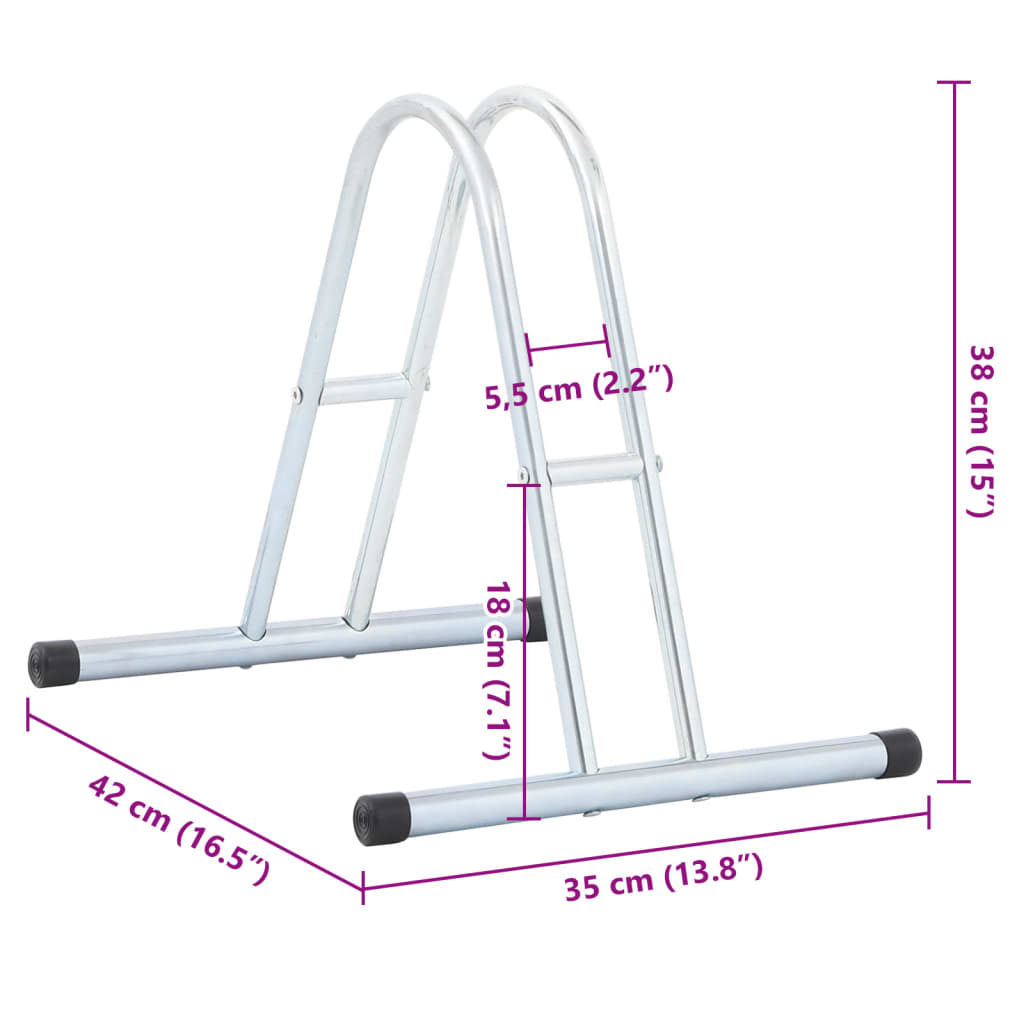 vidaXL Suporte independente para 1 bicicleta aço galvanizado