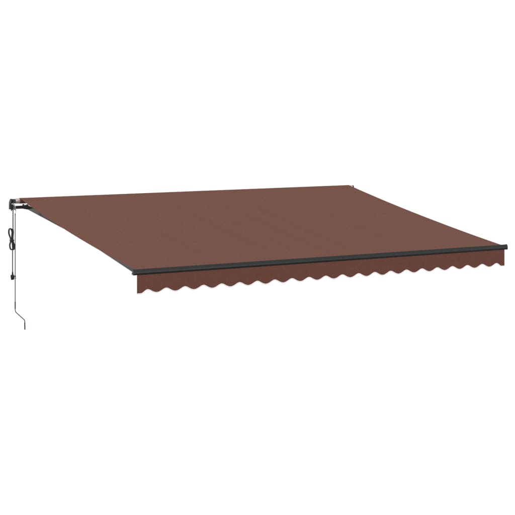 vidaXL Toldo retrátil automático com luzes LED 500x300 cm castanho