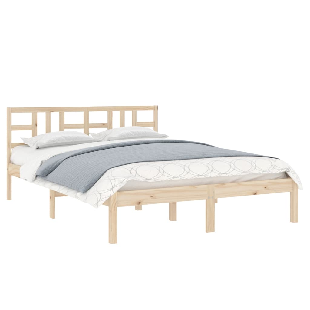 vidaXL Estrutura de cama 140x190 cm madeira maciça