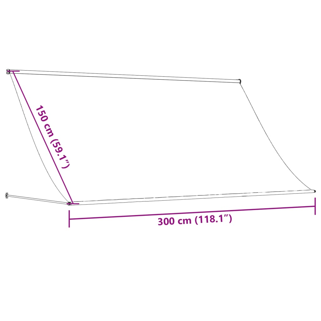 vidaXL Toldo retrátil 300x150 cm tecido e aço antracite