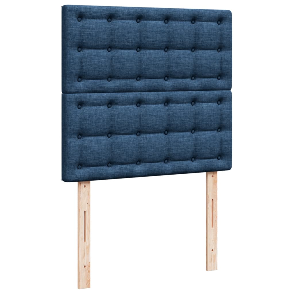 vidaXL Cama com molas/colchão 90x190 cm tecido azul