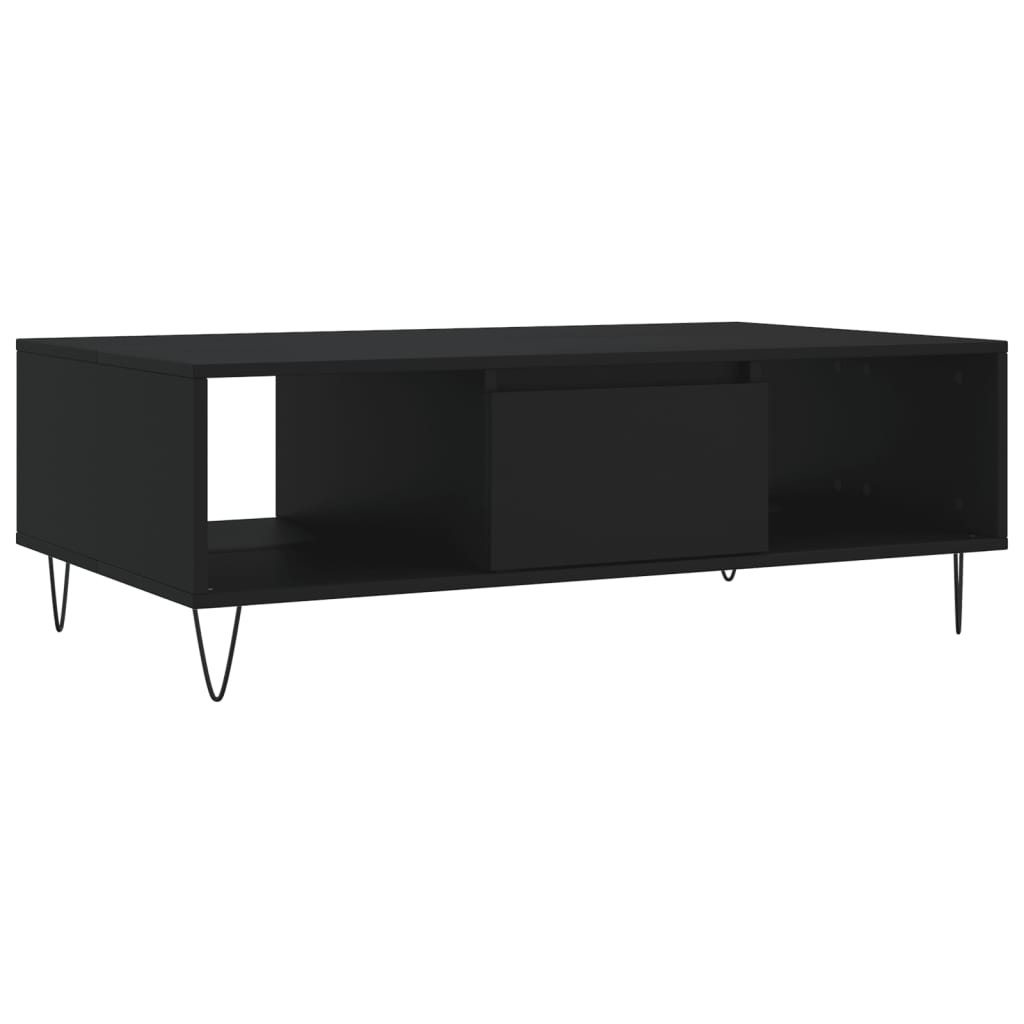 vidaXL Mesa de centro 104x60x35 cm derivados de madeira preto