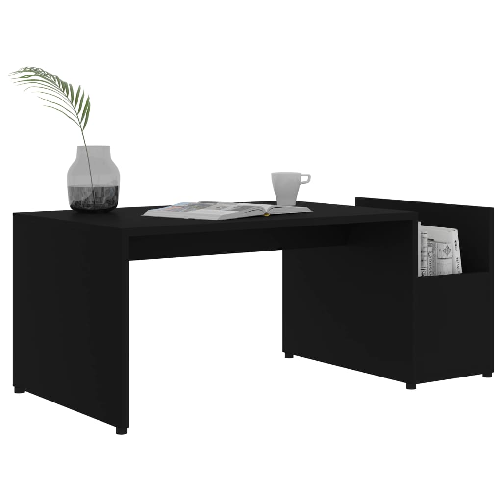 vidaXL Mesa de centro 90x45x35 cm derivados de madeira preto