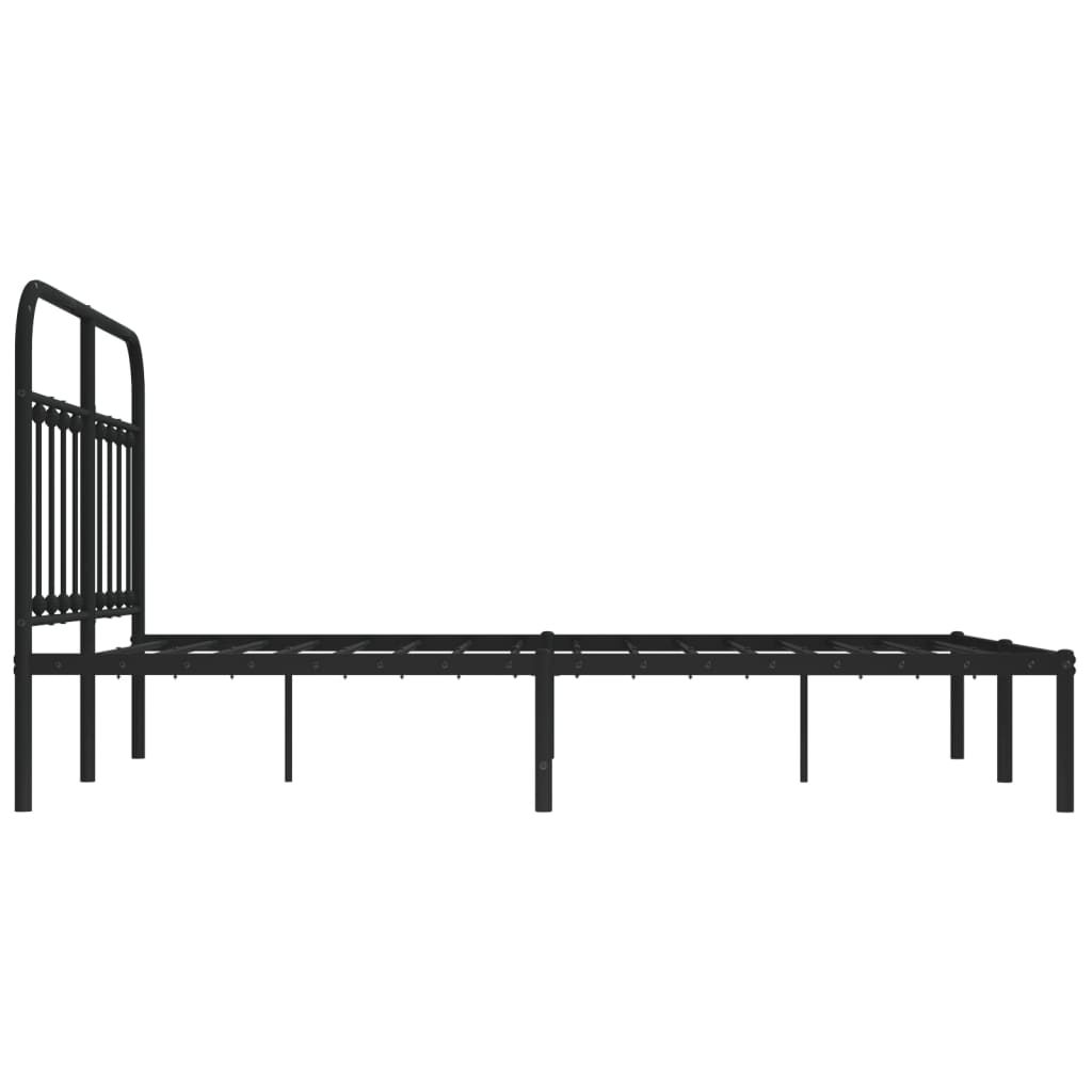 vidaXL Estrutura de cama com cabeceira 140x190 cm metal preto