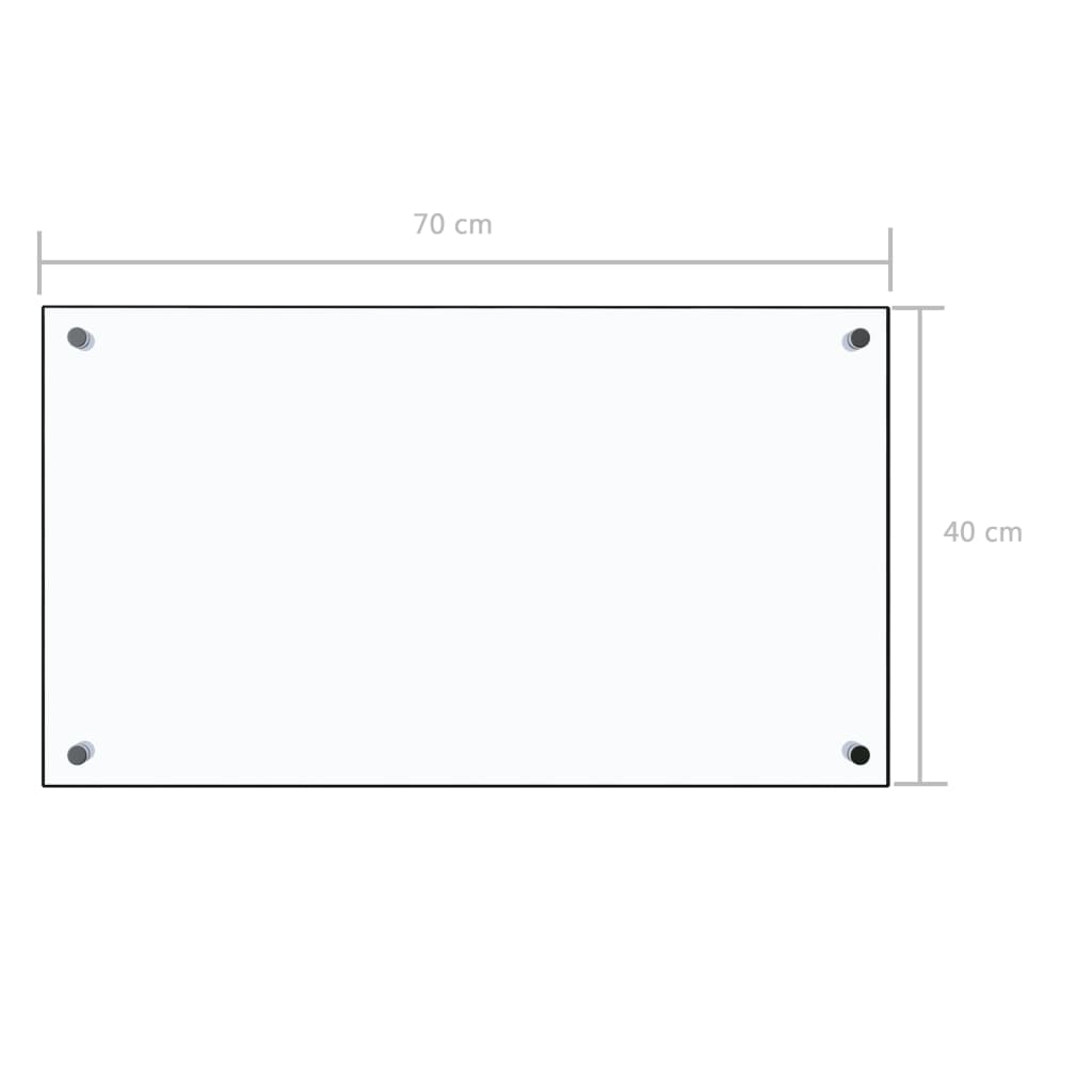 vidaXL Painel anti-salpicos cozinha 70x40 cm vidro temp. transparente