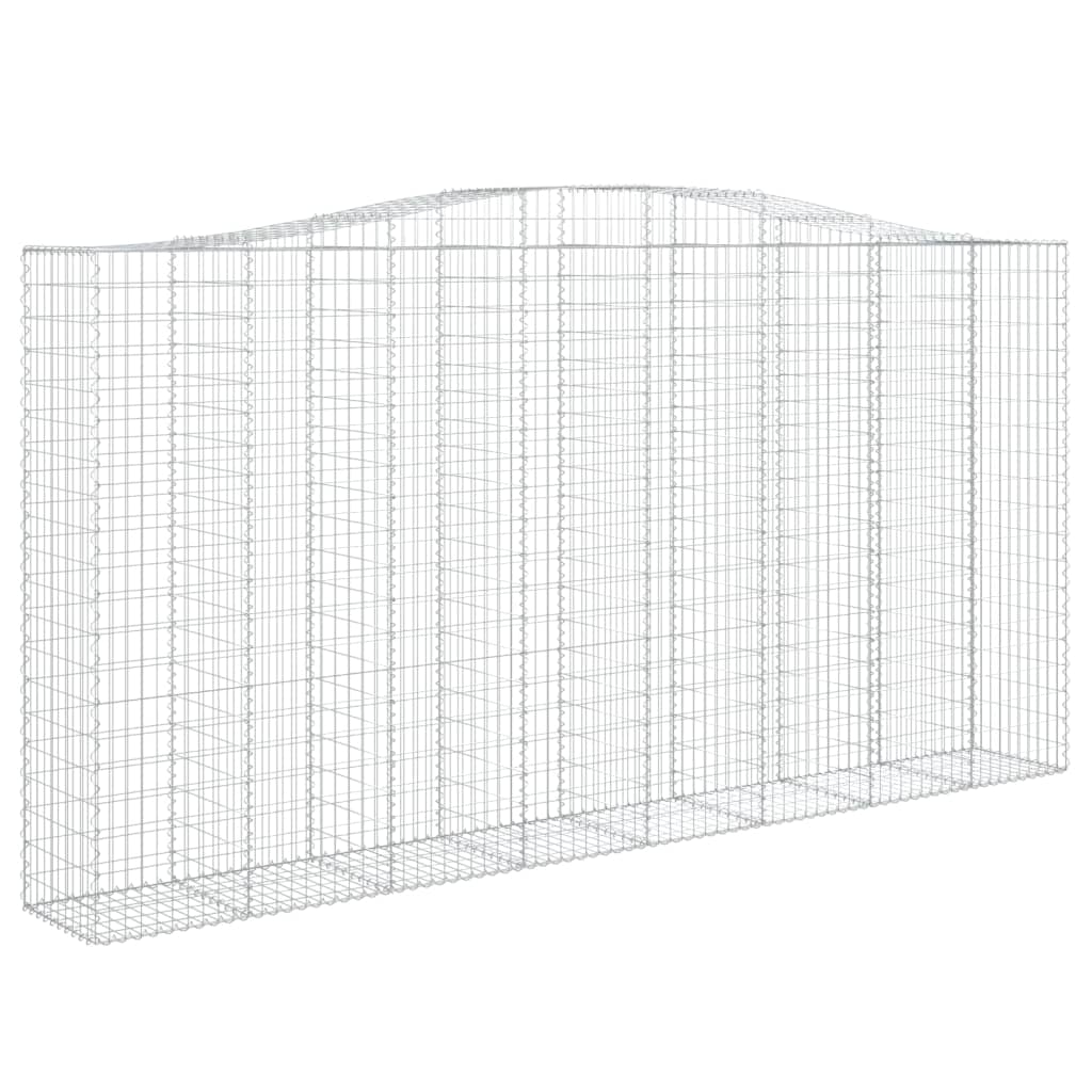 vidaXL Cestos gabião arqueados 3pcs 400x50x200/220cm ferro galvanizado