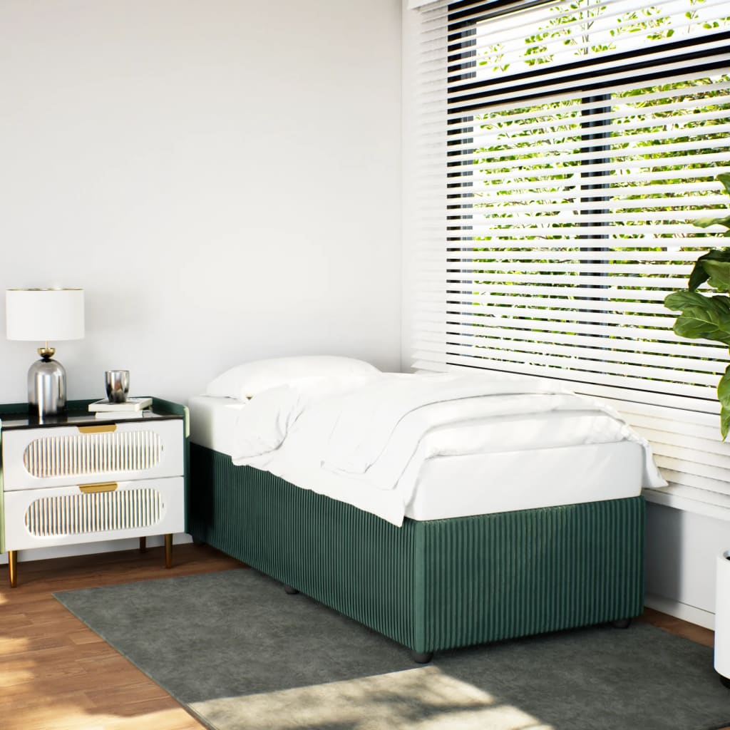 vidaXL Estrutura de cama 80x200 cm veludo verde-escuro