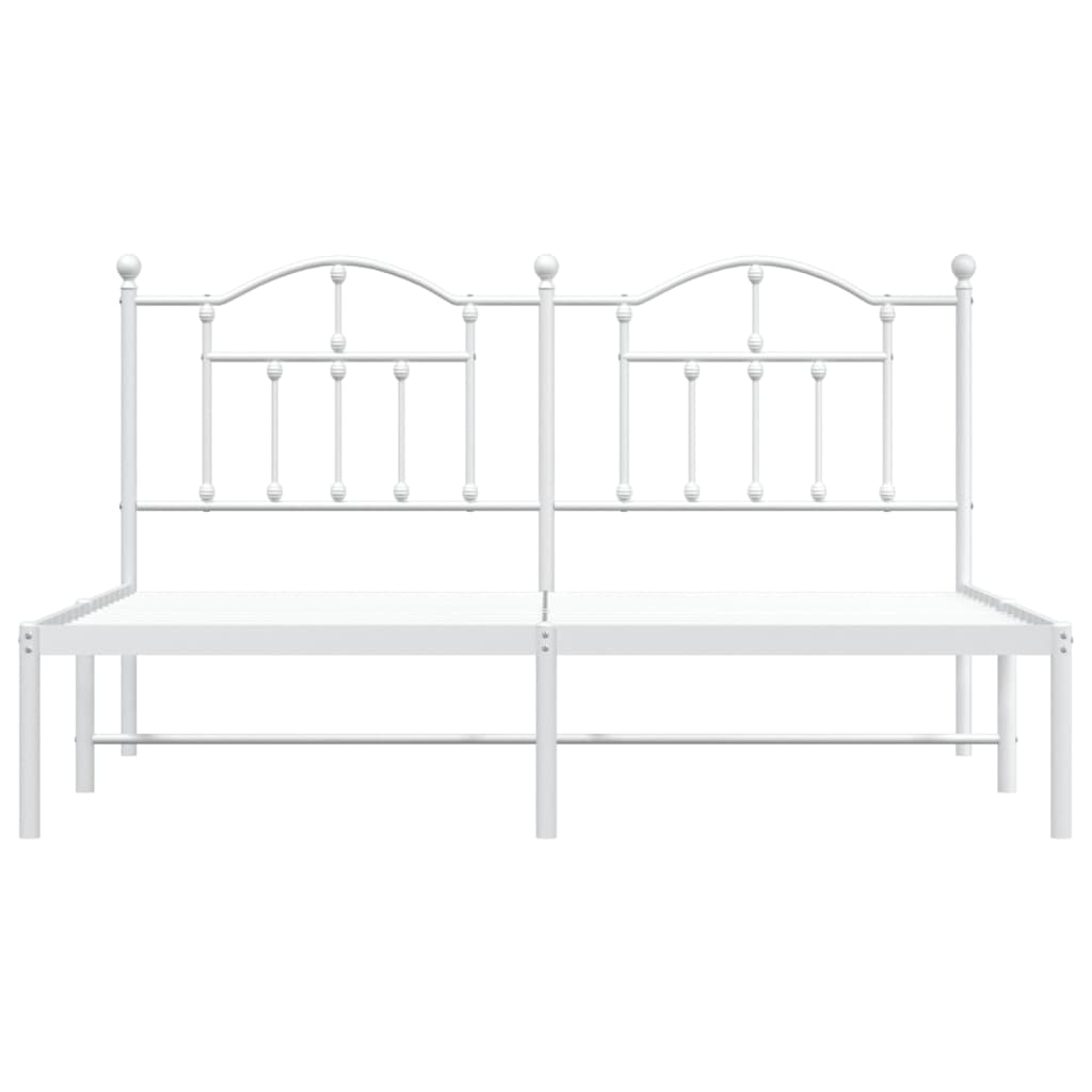 vidaXL Estrutura de cama com cabeceira 183x213 cm metal branco