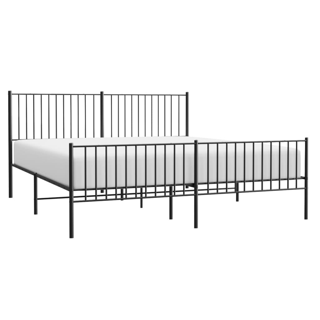 vidaXL Estrutura de cama sem colchão com pés 180x200 cm preto