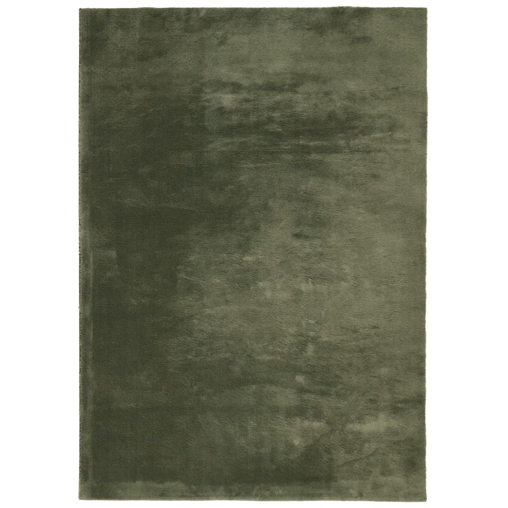 vidaXL Tapete pelo curto macio lavável HUARTE 160x230cm verde-floresta