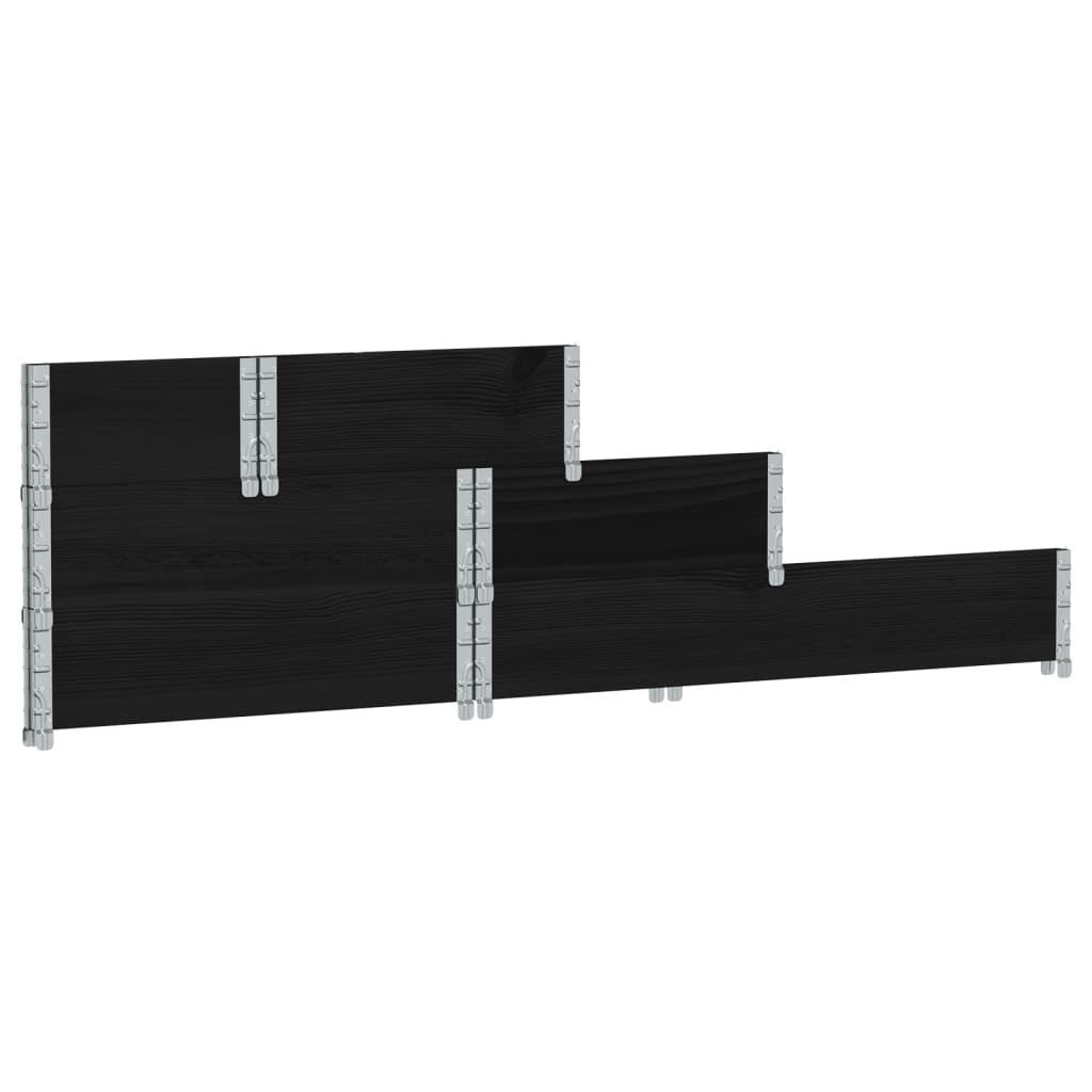 vidaXL Canteiro elevado de 3 níveis 120x80 cm pinho maciço preto