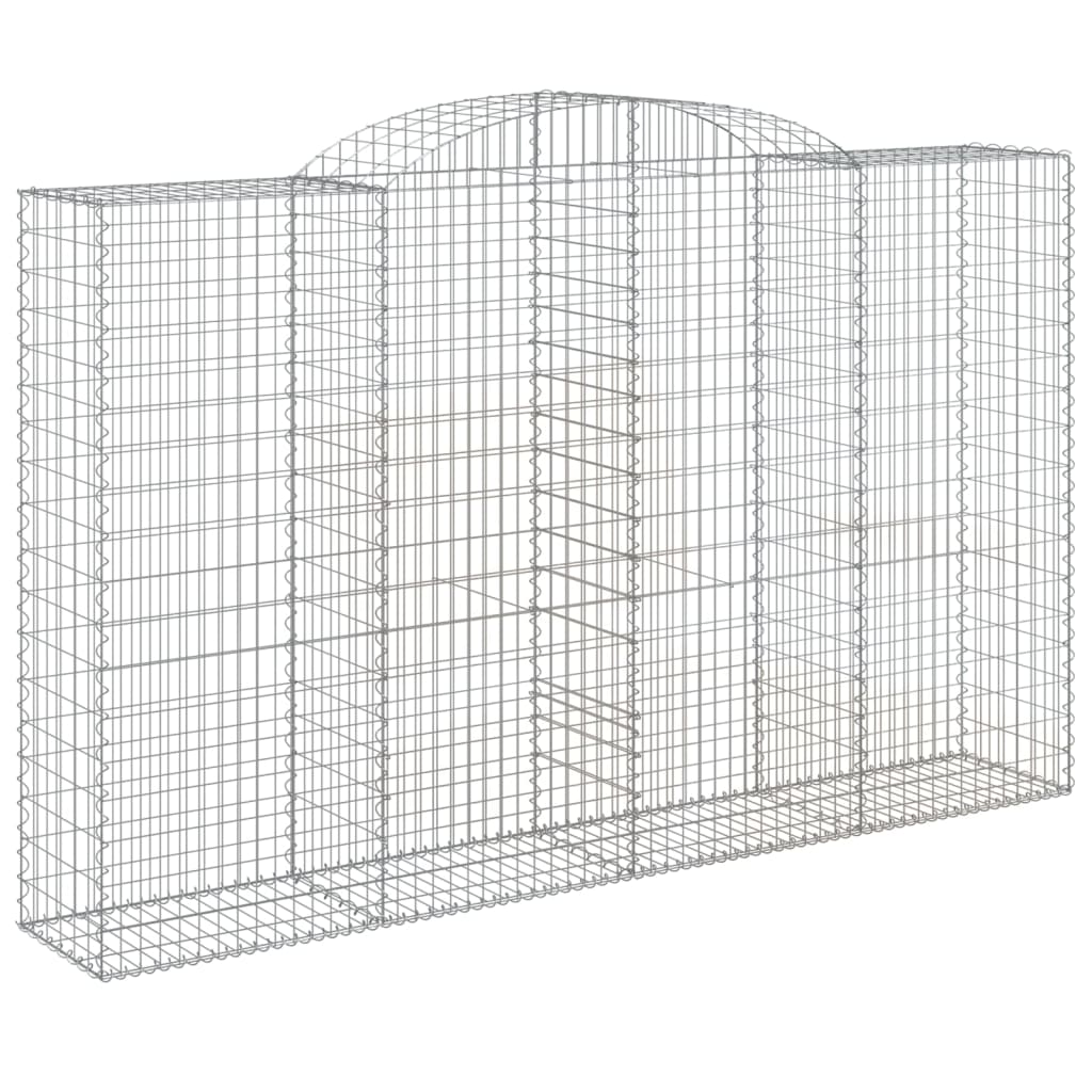 vidaXL Cestos gabião arqueados 17 pcs 300x50x180/200 ferro galvanizado