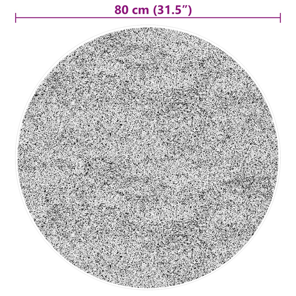 vidaXL Tapete pelo curto macio e lavável HUARTE Ø 80 cm bege