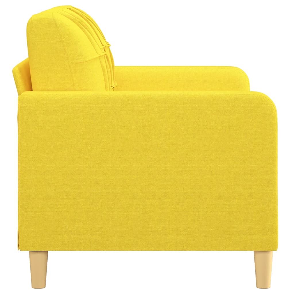 vidaXL Sofá de 2 lugares 120 cm tecido amarelo-claro