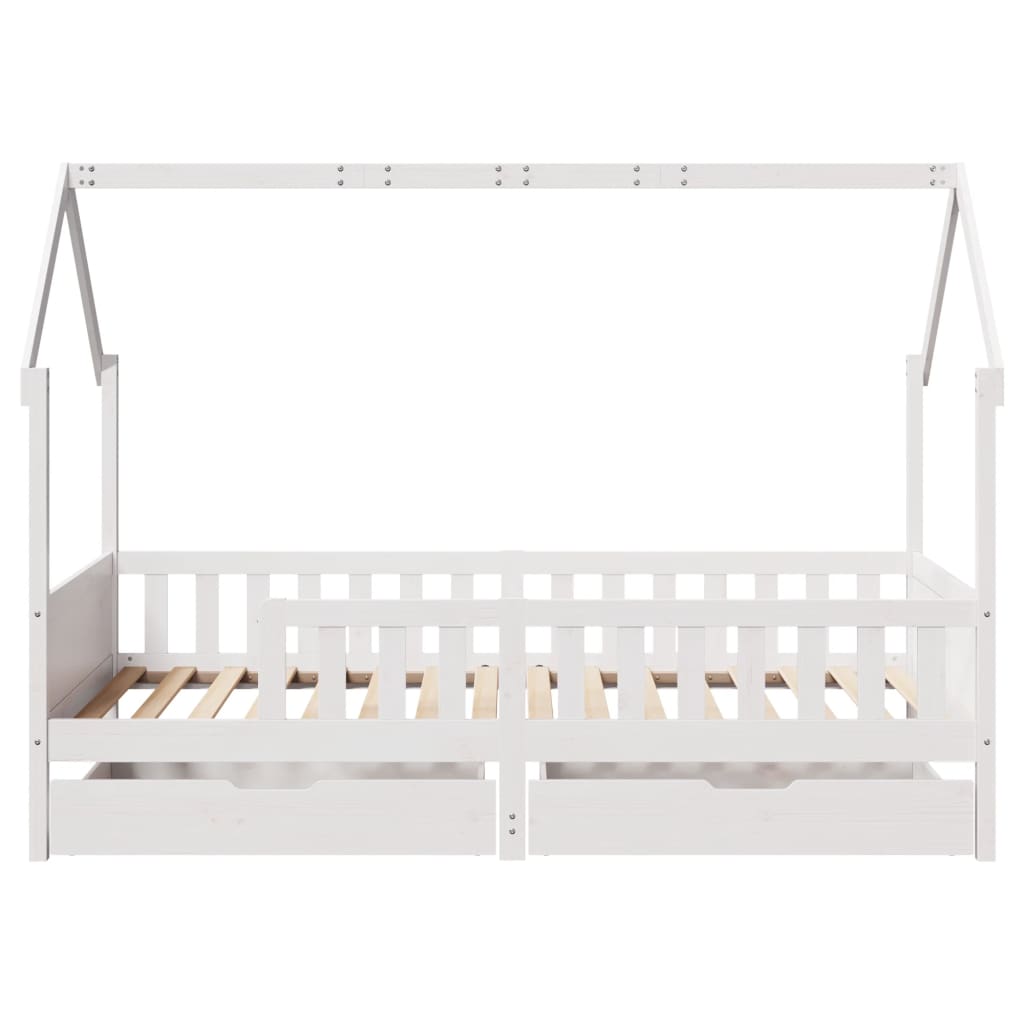 vidaXL Estrutura de cama infantil c/ gavetas 80x200 cm pinho maciço