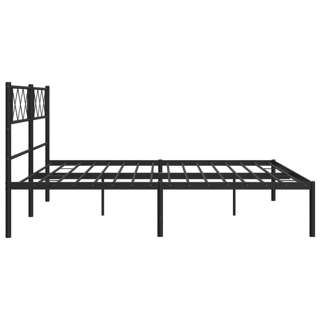 vidaXL Estrutura de cama com cabeceira 193x203 cm metal preto