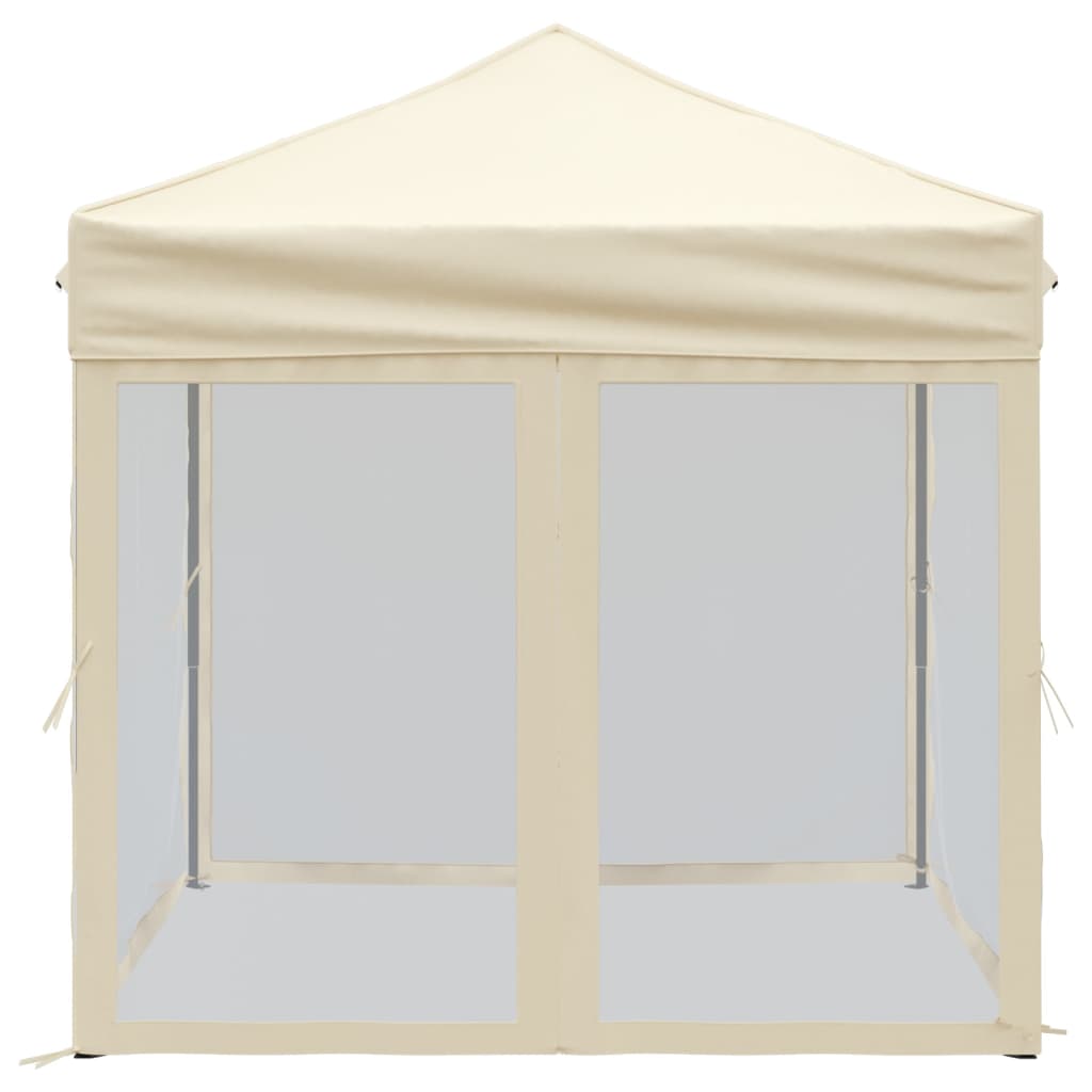 vidaXL Tenda para festas dobrável com paredes laterais 2x2 m creme