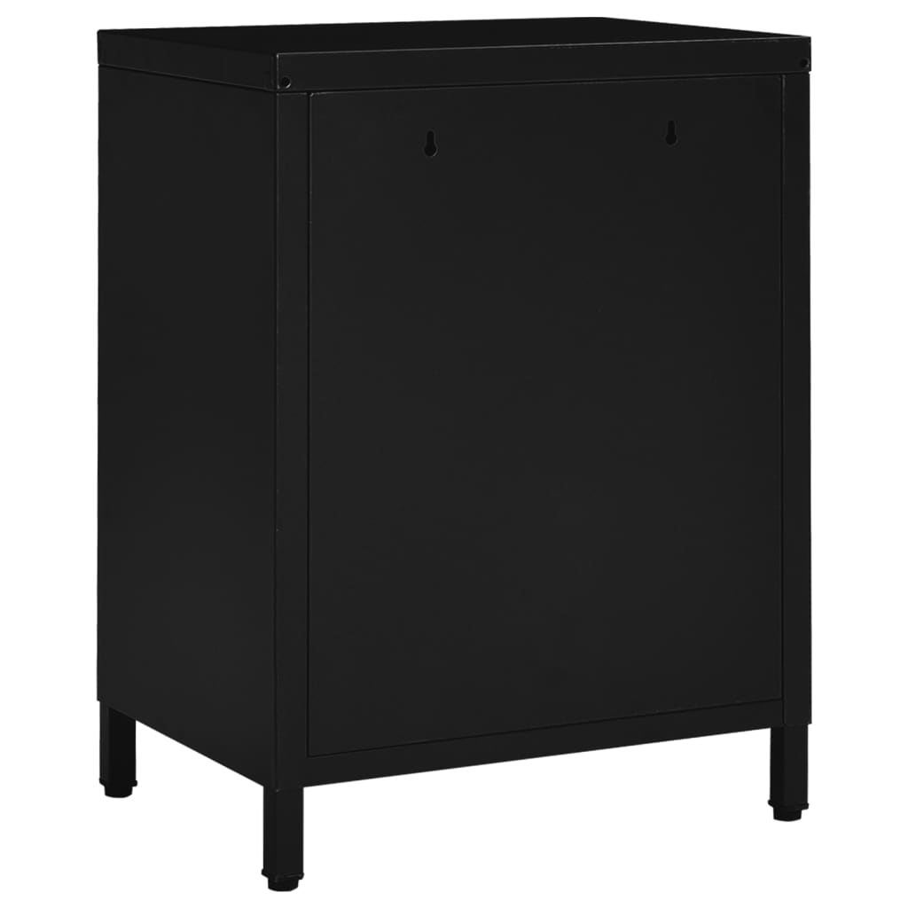 vidaXL Mesa de cabeceira 40x30x54,5 cm vidro e aço preto