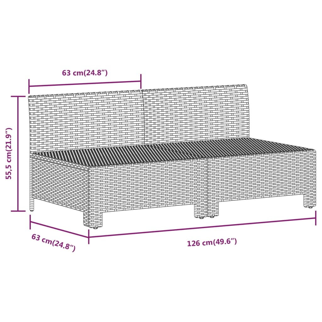 vidaXL 7 pcs conjunto lounge de jardim c/ almofadões vime PE cinzento