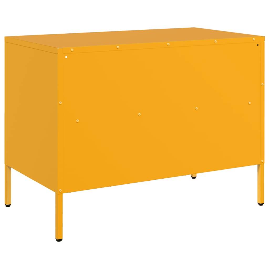 vidaXL Móvel de TV 68x39x50,5 cm aço amarelo mostarda