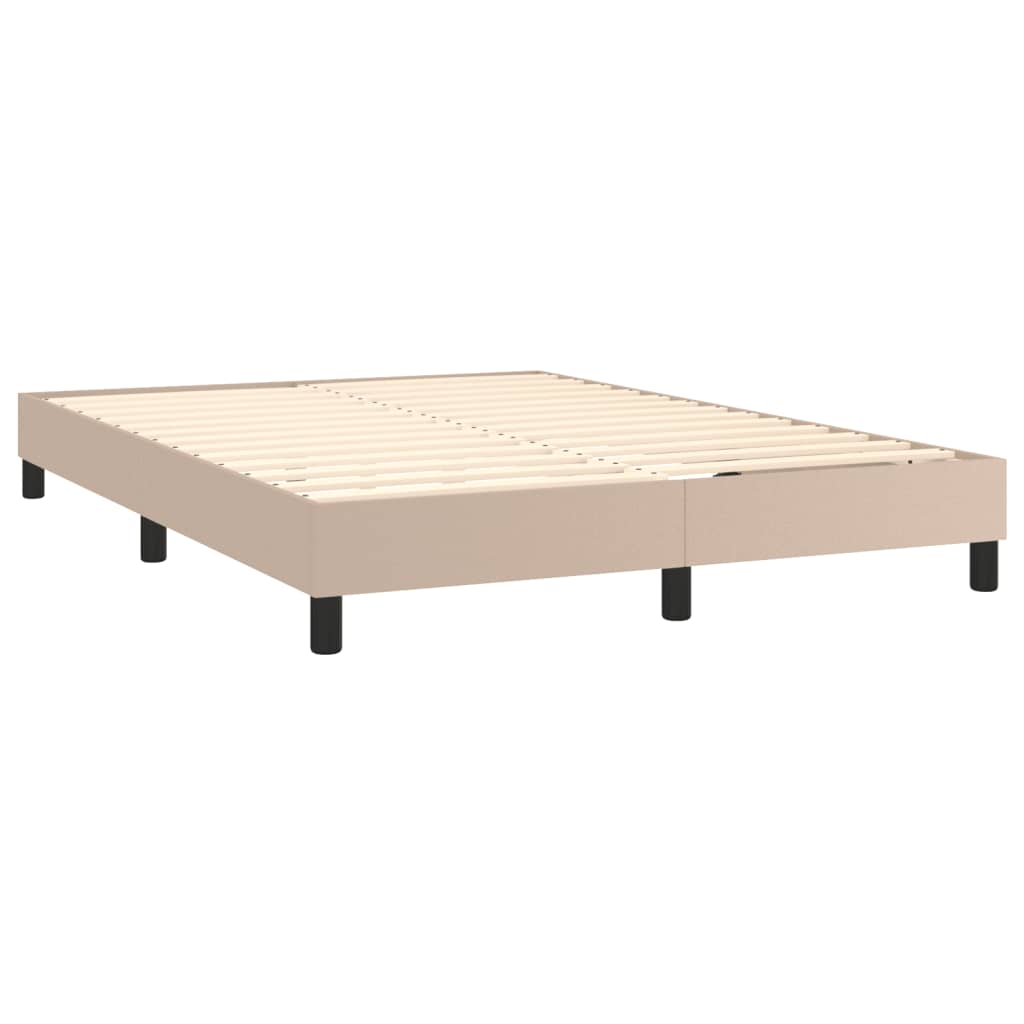 vidaXL Estrutura de cama 140x200 cm couro artificial cappuccino