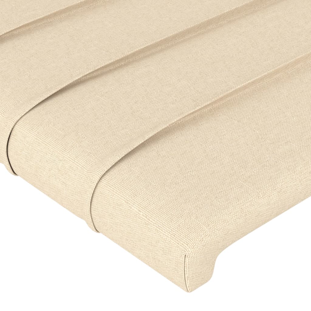 vidaXL Cabeceira de cama c/ abas tecido 203x16x78/88 cm creme