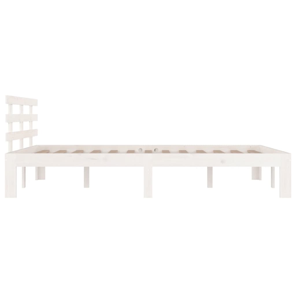 vidaXL Estrutura de cama 200x200 cm madeira maciça branco