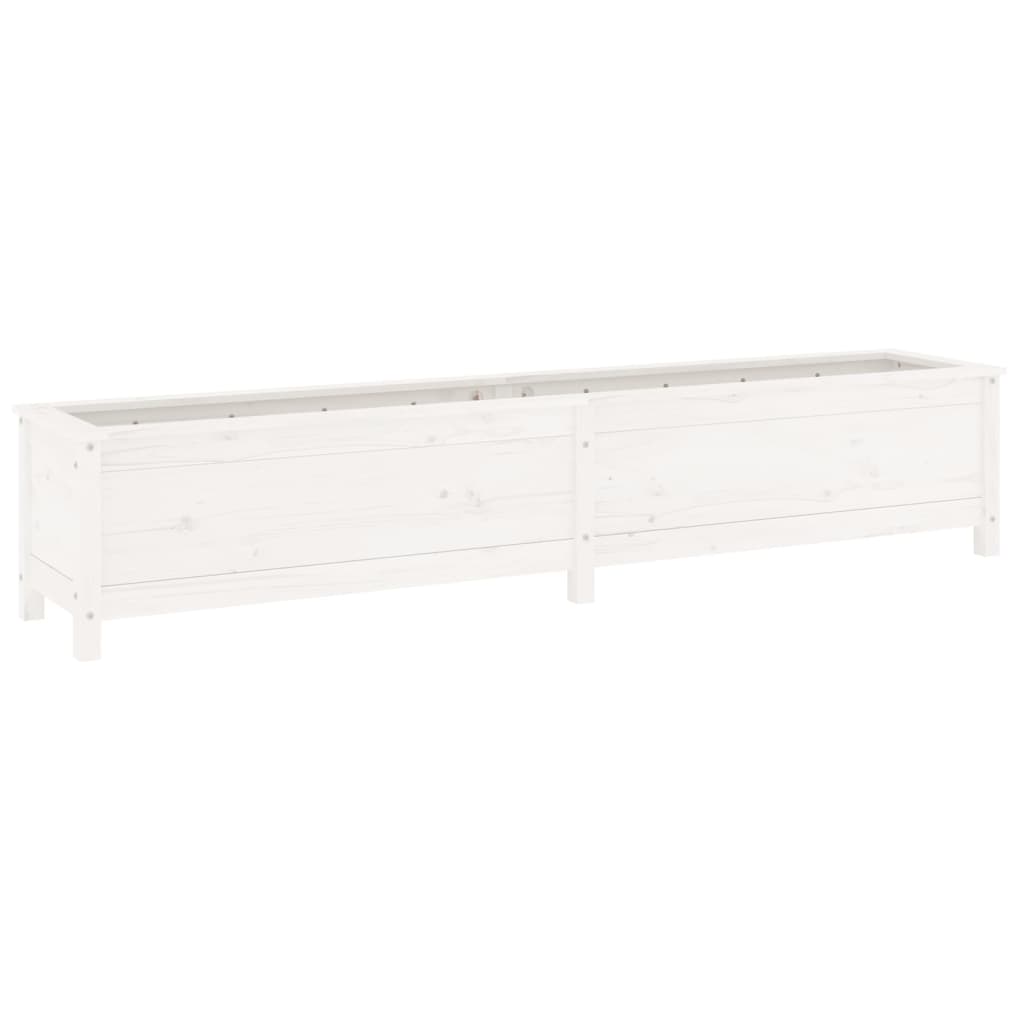 vidaXL Canteiro elevado de jardim 199,5x40x39 cm pinho maciço branco